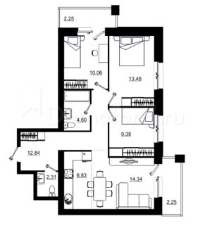 планировка квартиры 78 м2